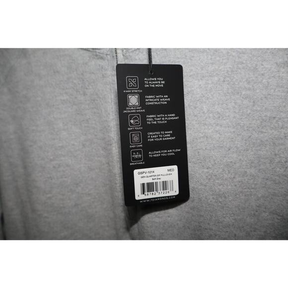 7 Diamond Generation Quarter Zip Pullover-Soft Grey-Medium - Picture 2 of 6